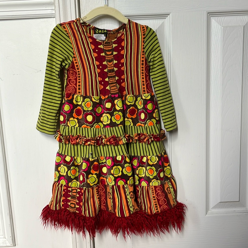 Zaza Couture beautiful multi-color knit dress size 3T